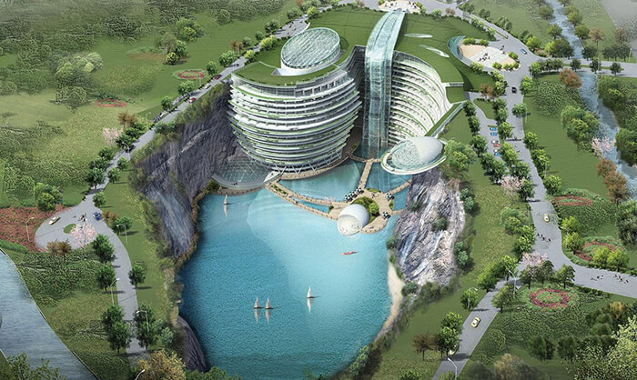 Magnificent “Deep Pit” Underwater Hotel in Shanghai